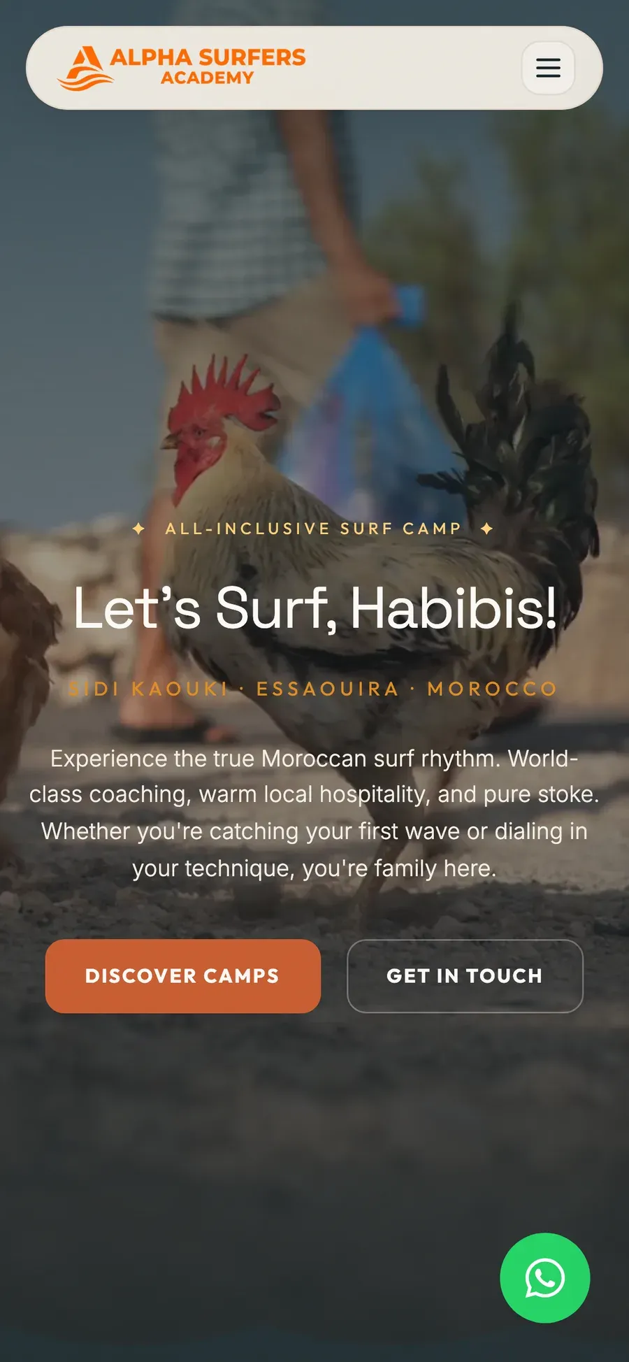 Alpha Surfers Academy — On mobile
